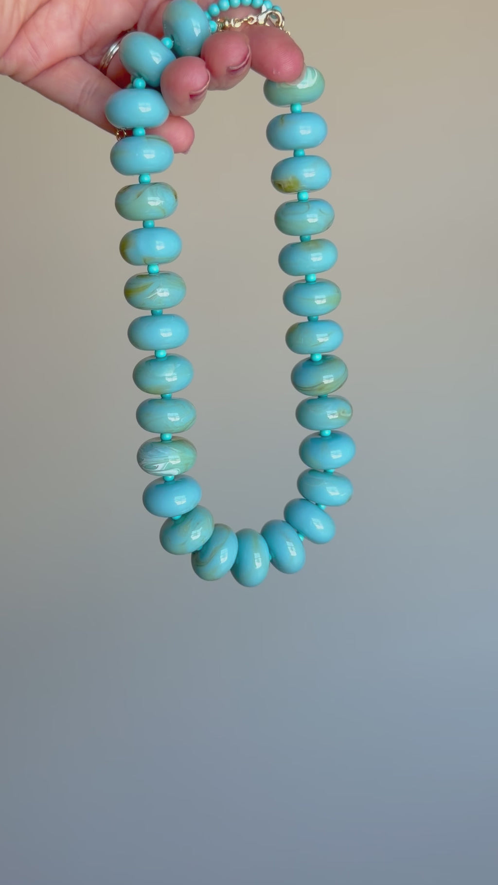 Turquoise Acrylic Nugget Necklace