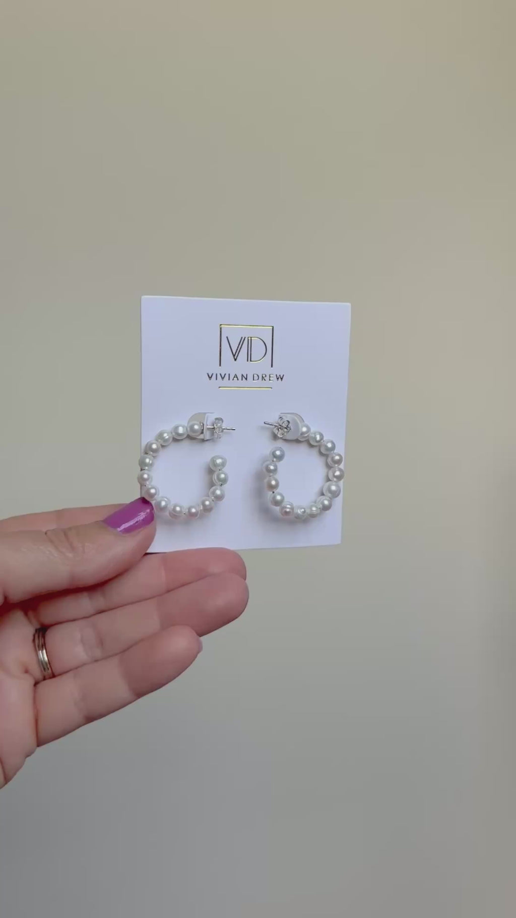 Pearl Beaded Hoops