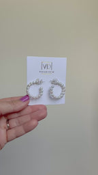 Pearl Beaded Hoops