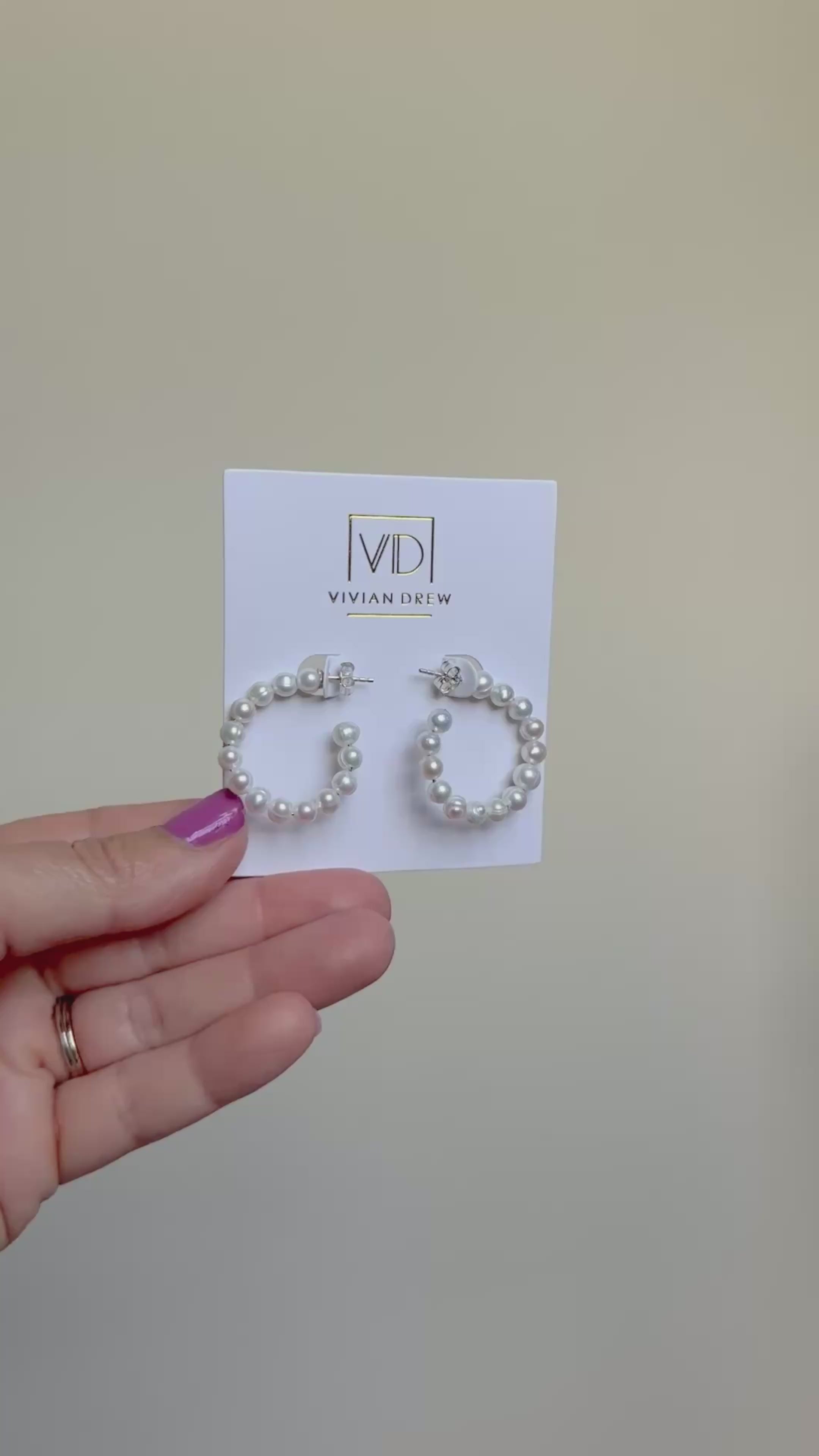 Pearl Beaded Hoops