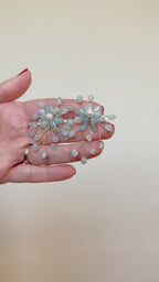 Aquamarine Floral Pearl Burst
