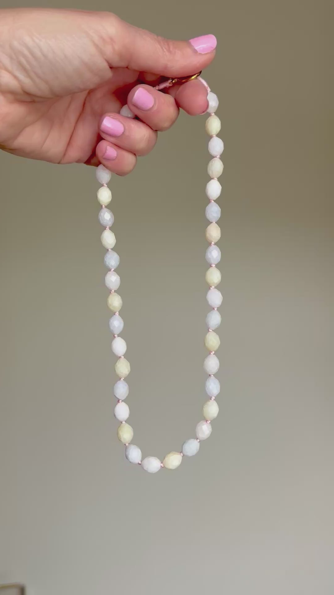 Multicolored Morganite Nugget Necklace