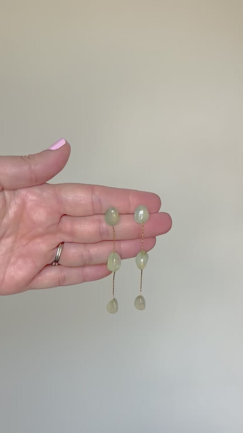 Sage three 3 drop earrings