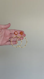 Tangerine + Gold  Studded Hoop