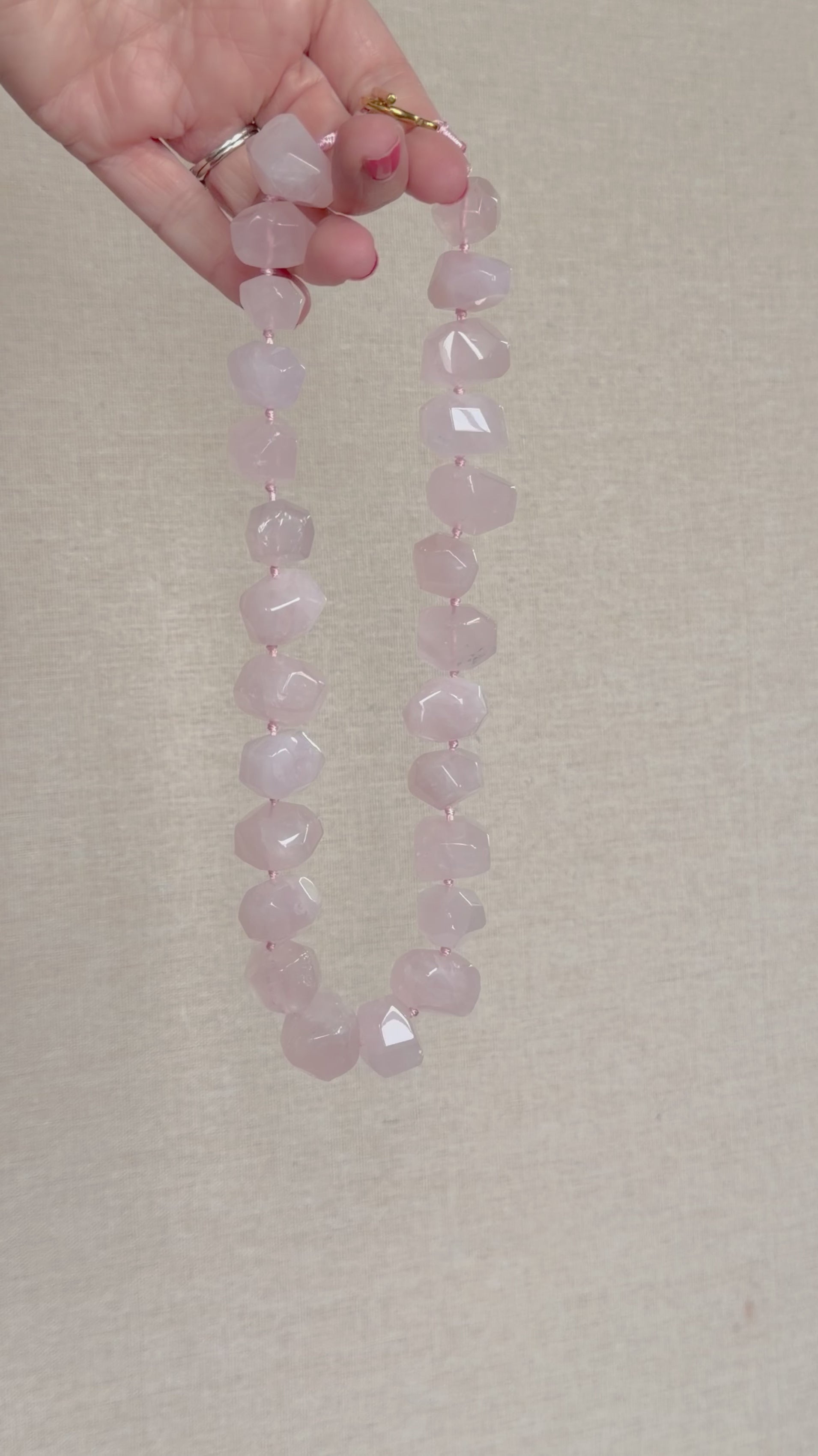 Rose Quartz Statement Stone Necklace
