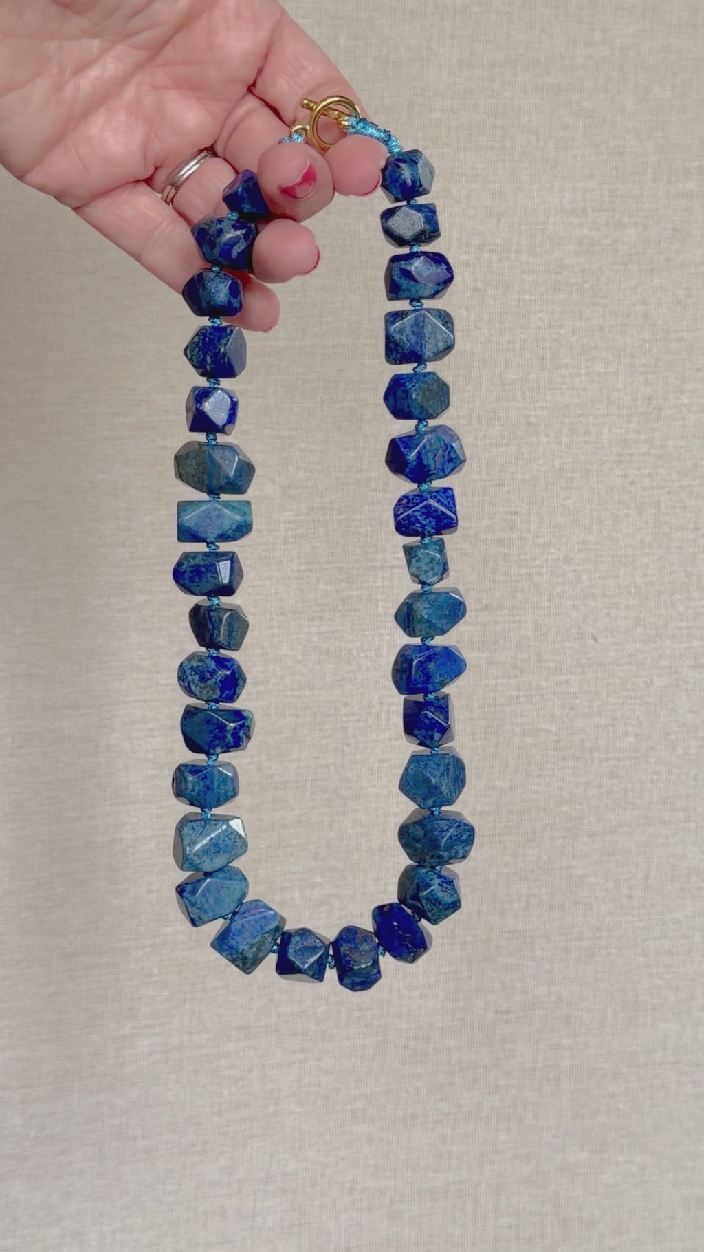 Lapis Statement Stone Necklace