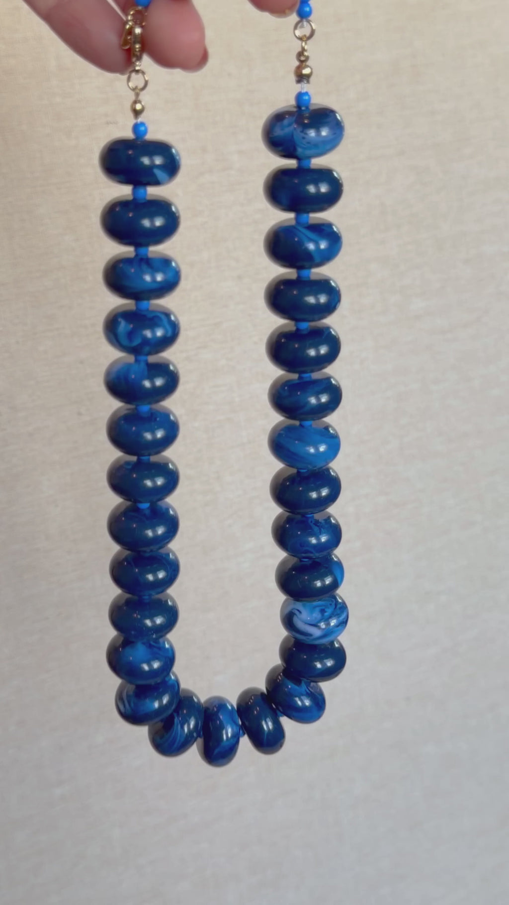 Cobalt Blue Acrylic  Necklace