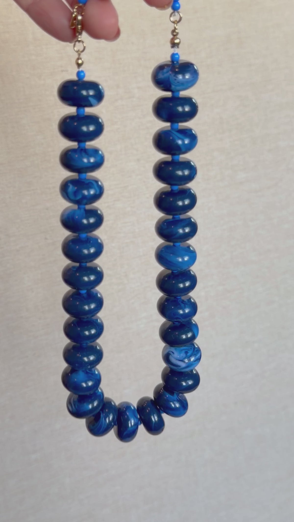 Cobalt Blue Acrylic  Necklace
