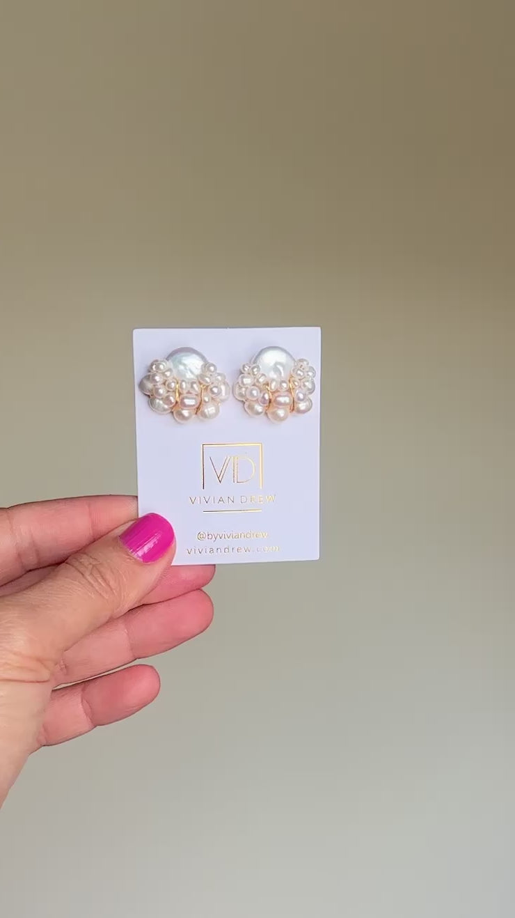 Pearl Cluster Drop Studs