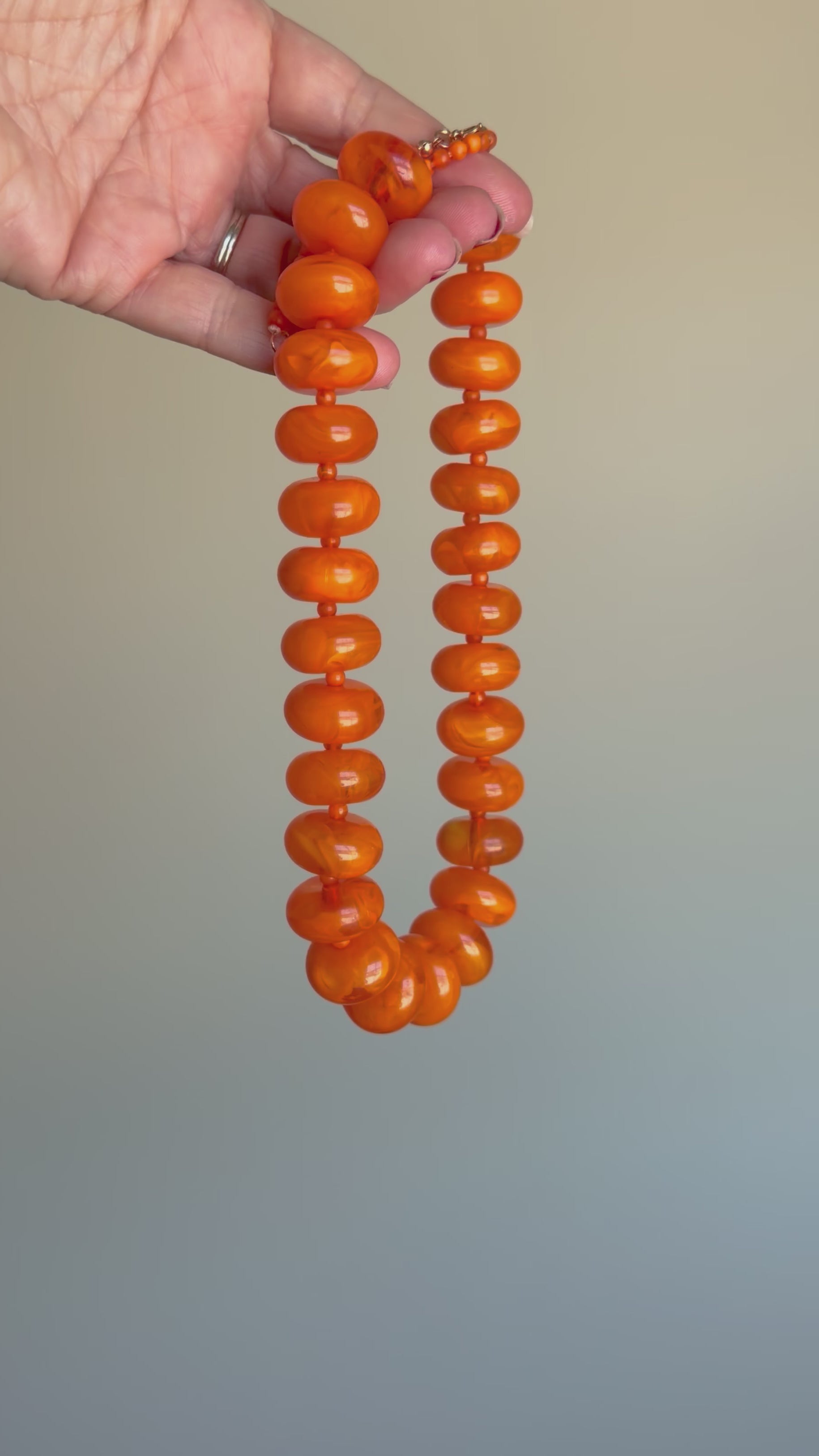 Orange Acrylic Nugget Necklace