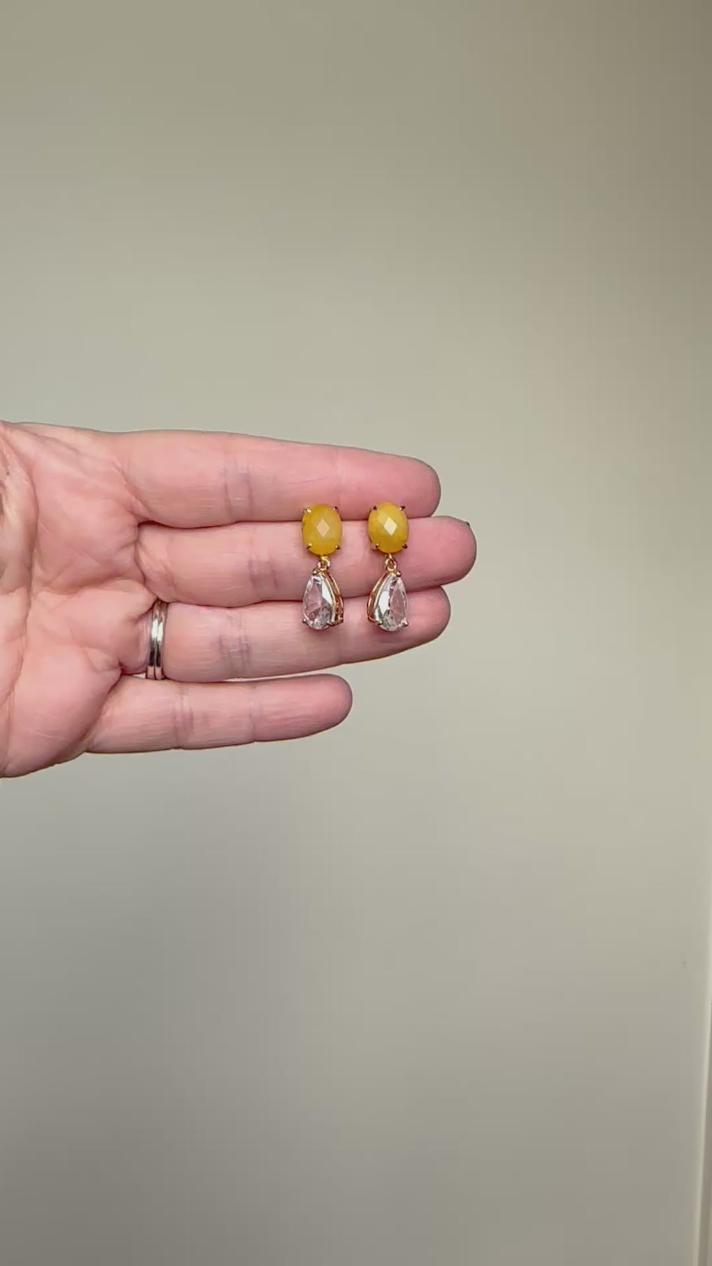 Citrine + Glitzy Teardrop