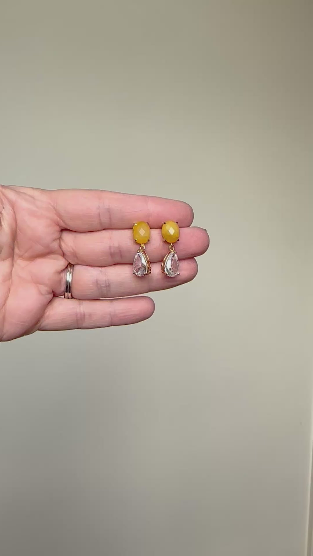 Citrine + Glitzy Teardrop