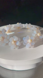 Soft Blue Pearl Flower Stud