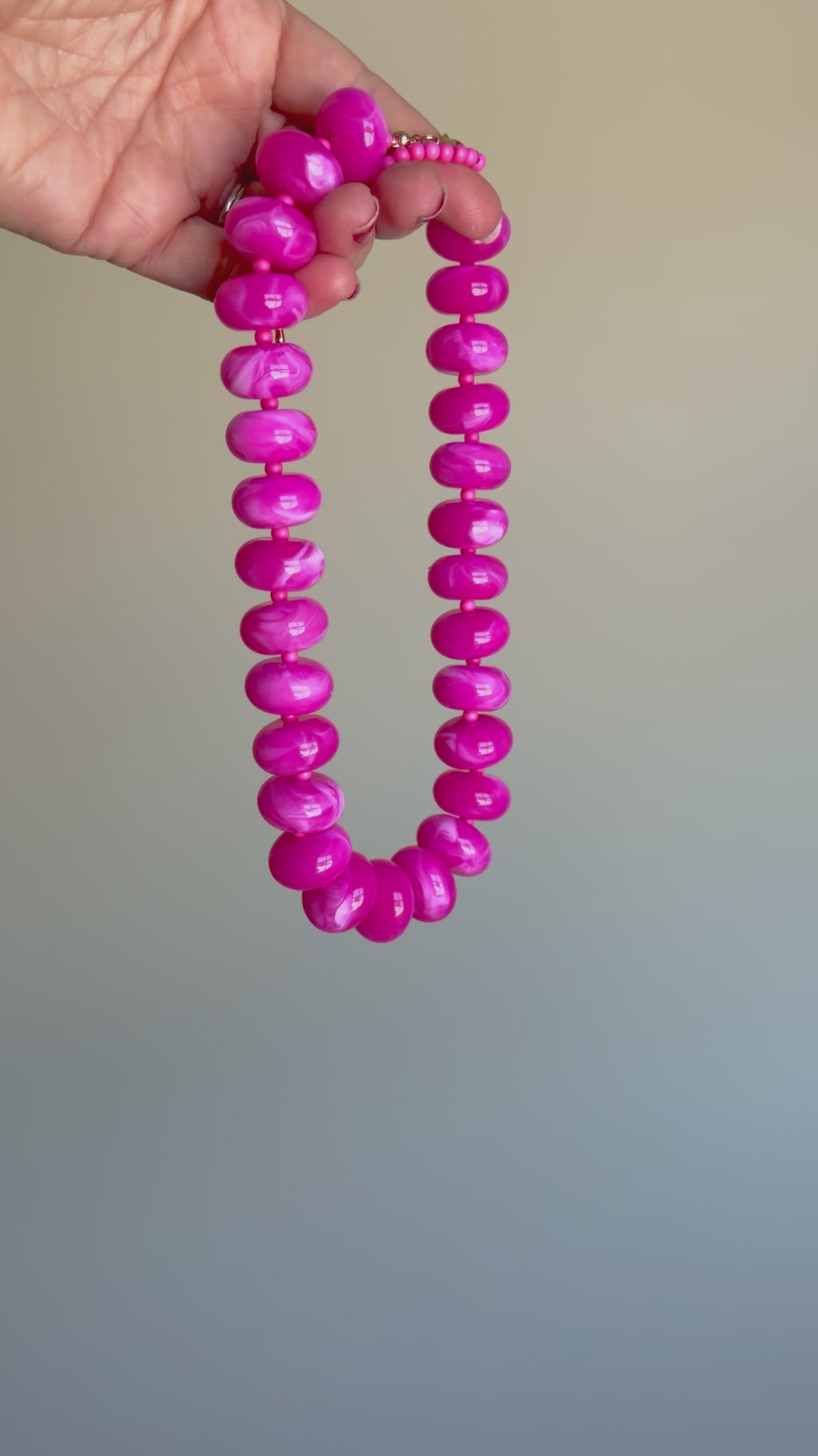 Pink Acrylic Nugget Necklace