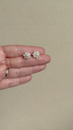 Mini Pearl Halo Cluster Studs