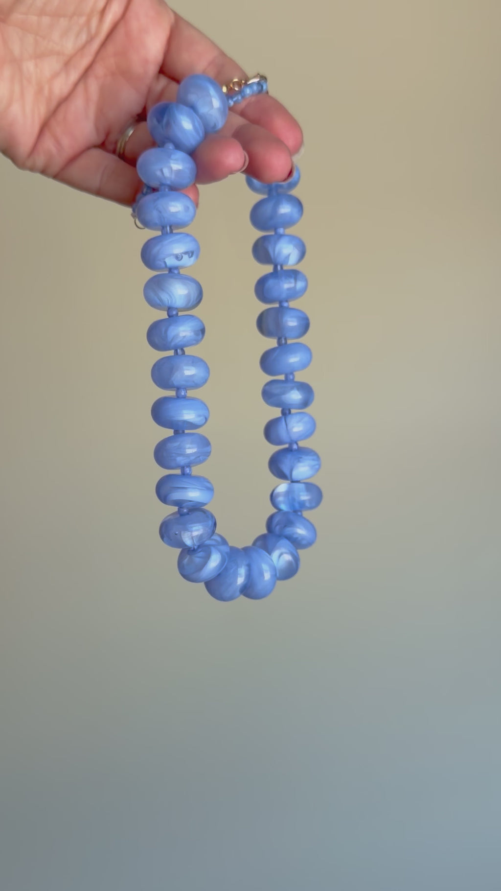 Light Blue Acrylic Nugget Necklace