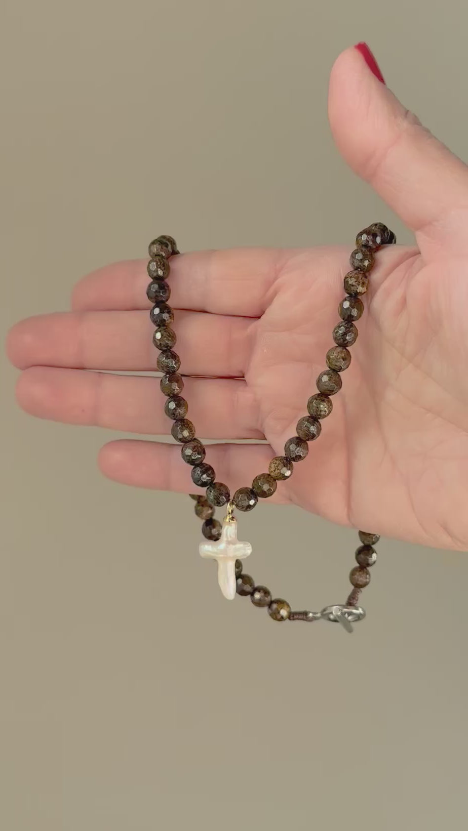 Chocolate Brown Jasper Cross