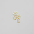 Pearl Flower + White Quartz Drop