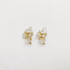 Delicate Pearl Flower Studs
