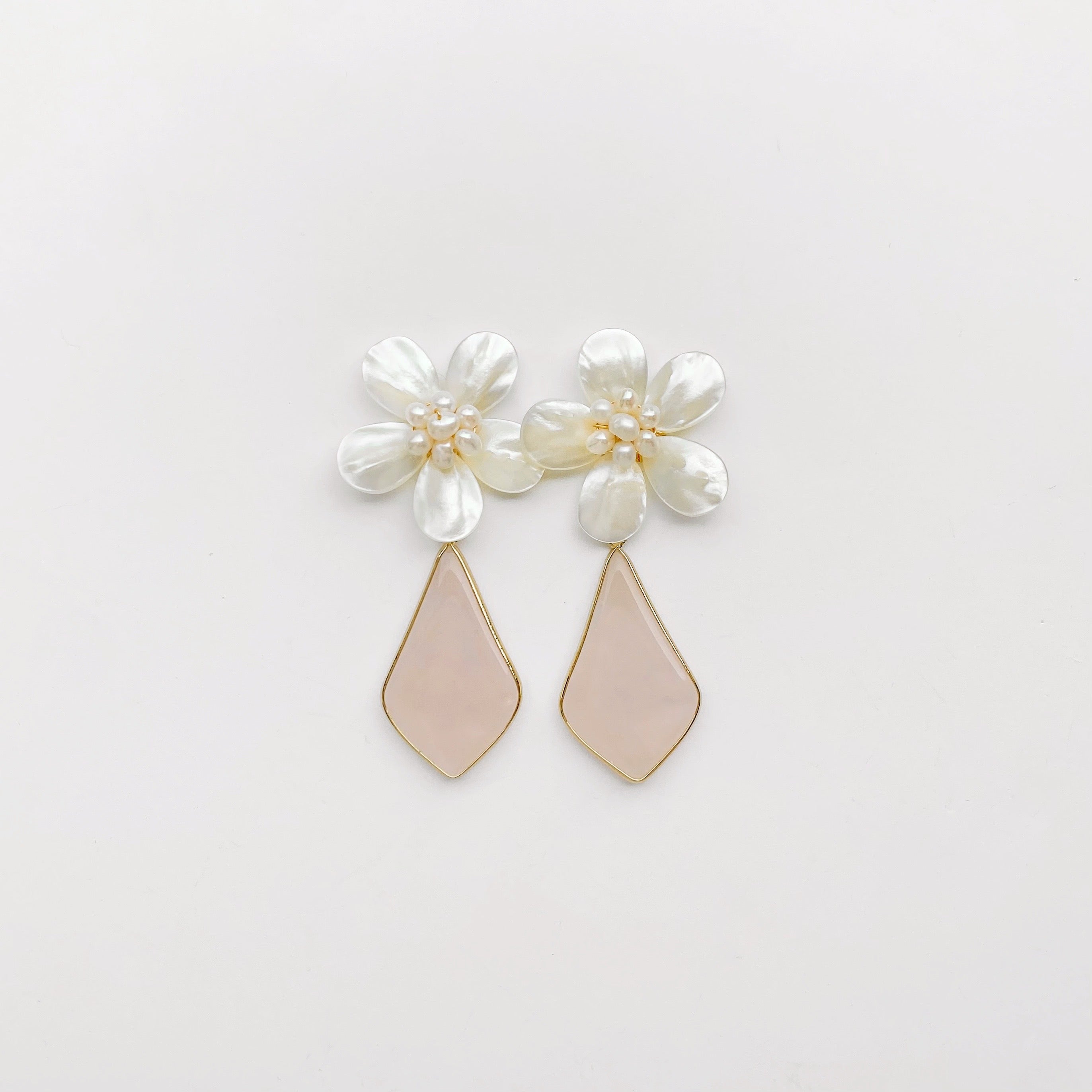 Pearl Flower + Rose Quartz
