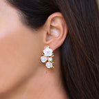 Delicate Pearl Flower Studs